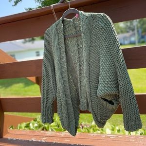 Pink Lily Undeniable Connection Chenille Olive Cardigan